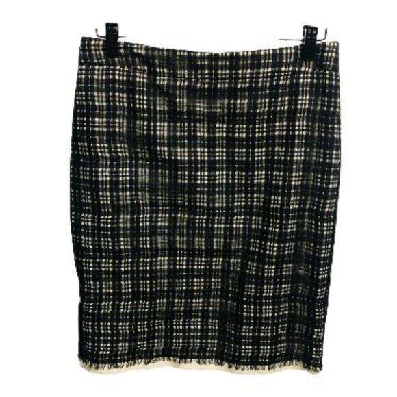 Anna Molinari silk blend hatch print career business pencil skirt Italian SIZE 4 - Picture 1 of 11